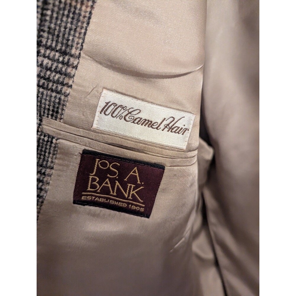 Jos A Bank Camel Hair Glen Plaid Sport Coat Blazer Jacket Brown Tan Men's 38r - Picture 3 of 8